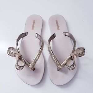 Mini Melissa Harmonic Stars Gold Cream Sandal Flip Flops